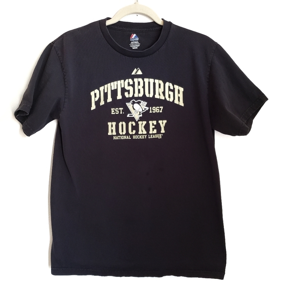 Pittsburgh Hockey NHL Black T-Shirt Size Medium